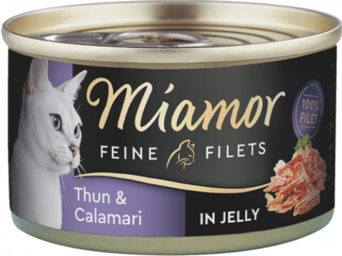 MIAMOR Feine Filets - Fleischfilets Thunfisch mit Tintenfisch - Katzenfutter Nass - 100g - Fotogalerie 1