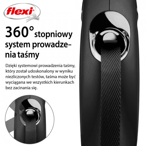 Flexi New CLASSIC 5 m Schwarz Hund Rückziehbare Leine - Fotogalerie 5