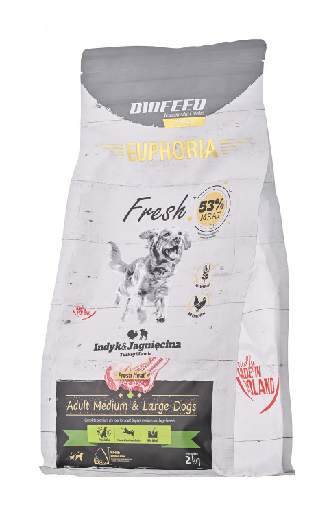 BIOFEED Euphoria Fresh Adult Medium & Large Turkey with lamb - trockenfutter für Hunde - 2kg - Fotogalerie 3