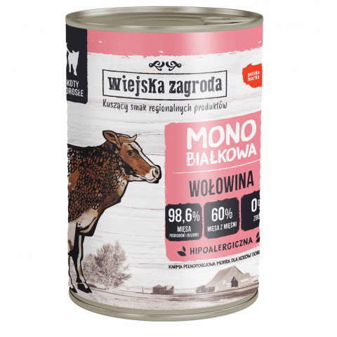 WIEJSKA ZAGRODA Monoprotein beef - nassfutter für Katzen - 400g - Fotogalerie 1