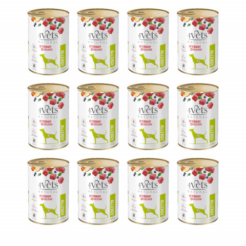 4VETS Natural Allergy Lamb Dog - Nassfutter für Hunde - 12x400g - Fotogalerie 1