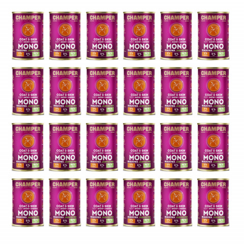 CHAMPER Coat & Skin Monoprotein Lamm – Nassfutter für Hunde – 24×400 g - Fotogalerie 1