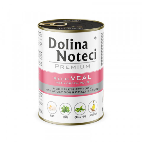 DOLINA NOTECI Premium Rich in veal with green peas - Nassfutter für Hunde - 400g - Fotogalerie 1