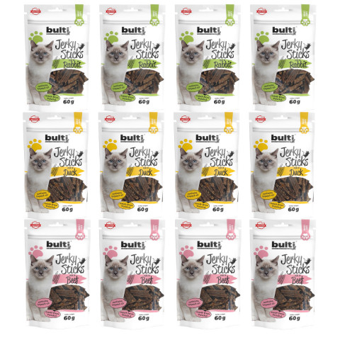 BULTI Jerky-Sticks MIX aus Geschmacksrichtungen – Katzensnack – 12x60g - Fotogalerie 1