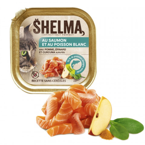 SHELMA Salmon and white fish pate - nassfutter für Katzen - 100g - Fotogalerie 3