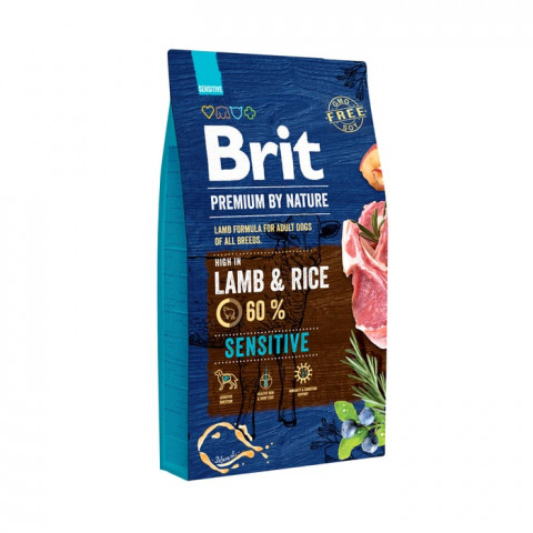 BRIT Premium by Nature Adult Sensitive Lamb and Rice- Trockenfutter für Hunde - 8 kg - Fotogalerie 1