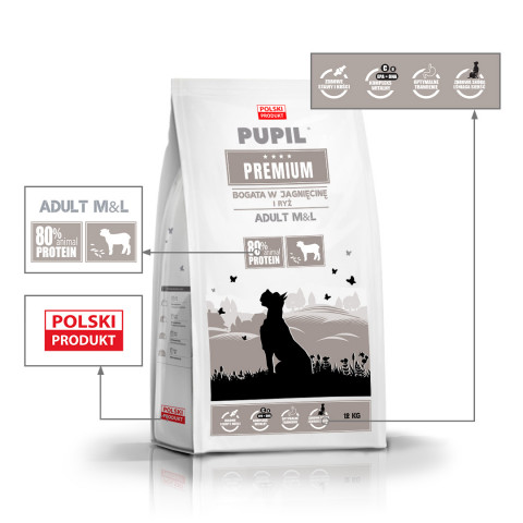 PUPIL Premium Medium and large breeds Rich in lamb and rice - trockenfutter für Hunde - 12kg - Fotogalerie 4