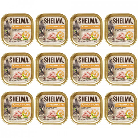 SHELMA Chicken and liver pate - nassfutter für Katzen - 12x100g - Fotogalerie 1