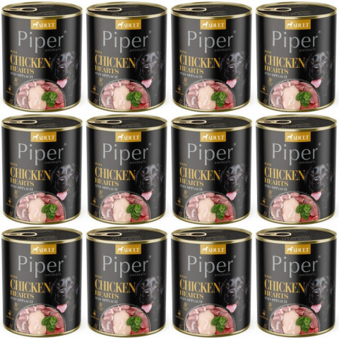 DOLINA NOTECI Piper Hühnerherzen und Spinat - Nassfutter für Hunde - 12x800g - Fotogalerie 1