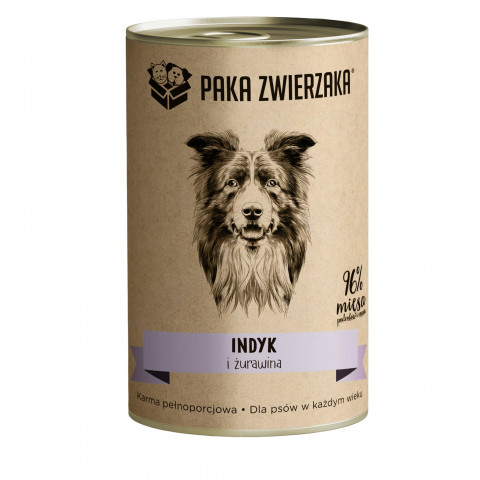 PAKA ZWIERZAKA Turkey and cranberries - Nassfutter für Hunde - 400g - Fotogalerie 1