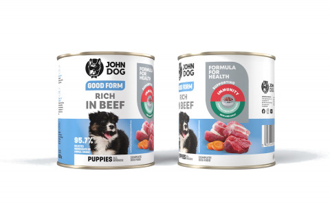JOHN DOG Good Form Junior Rich in beef - Nassfutter für Hunde - 800g - Fotogalerie 2