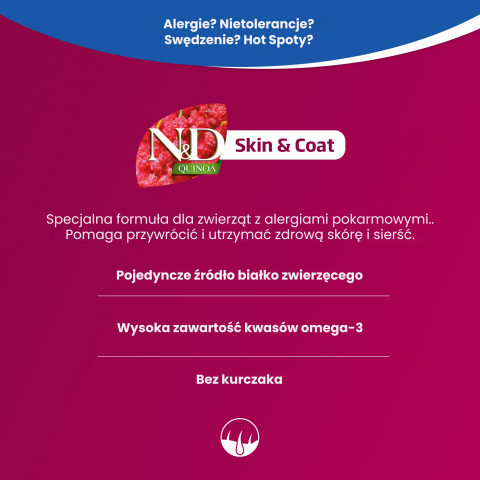 FARMINA N&D Quinoa Skin&Coat Cat Herring and Coconut Adult - Trockenfutter für Katzen - 300 g - Fotogalerie 8