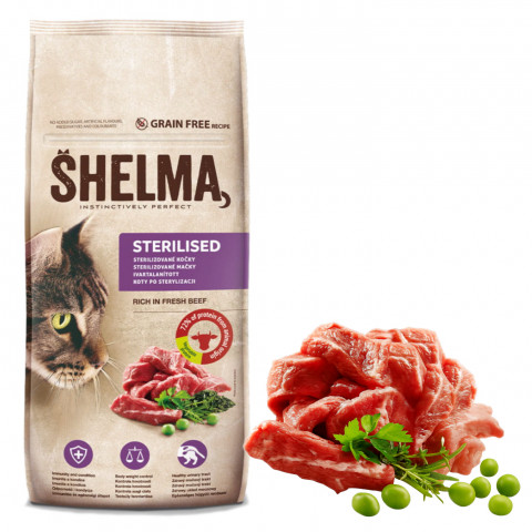 SHELMA Sterilised Beef - trockenfutter für Katzen - 8kg - Fotogalerie 2