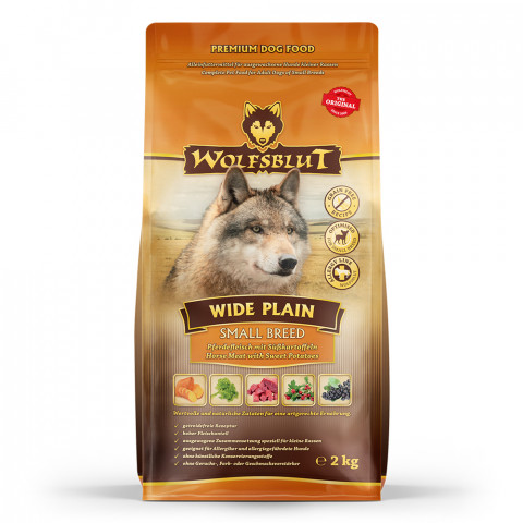 WOLFSBLUT Wide Plain Small breeds Horse with sweet potatoes - trockenfutter für Hunde - 2kg - Fotogalerie 1