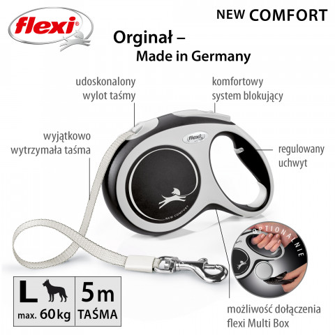 Flexi New COMFORT 8 m Schwarz, Grau Hund Rückziehbare Leine - Fotogalerie 6