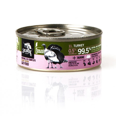 3COTY Turkey with chlorella Sterilised and overweight cats - nassfutter für Katzen - 6x80g - Fotogalerie 11
