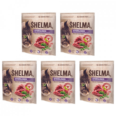 SHELMA Sterilised Rich in beef - trockenfutter für Katzen - 5x750g - Fotogalerie 1