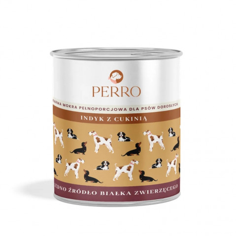 PERRO Turkey with zucchini Monoprotein - Nassfutter für Hunde - 800g - Fotogalerie 1