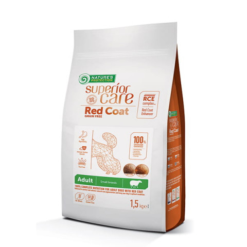 NATURE'S PROTECTION Superior Care Red Coat Grain Free Adult Small Lamb – Trockenfutter für Hunde – 1,5 kg - Fotogalerie 1