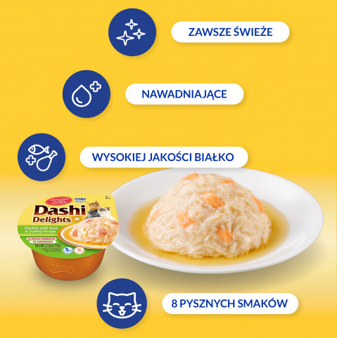INABA Dashi Delights Huhn mit Thunfisch und Jakobsmuscheln in Brühe – Delikatesse für Katzen – 3x70 g + 1x70 g Gratis! - Fotogalerie 19
