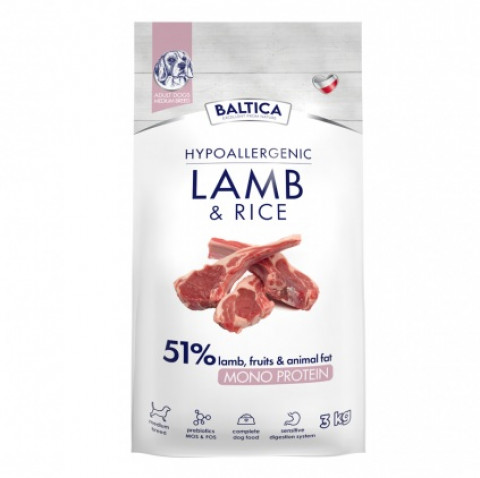 BALTICA Nutraceutic Hypoallergenic M Lamb with rice - trockenfutter für Hunde - 3kg - Fotogalerie 1