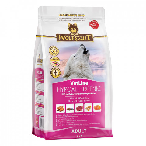 WOLFSBLUT VetLine Hypoallergenic Horse with sweet potatoes - trockenfutter für Hunde - 4x2kg - Fotogalerie 4