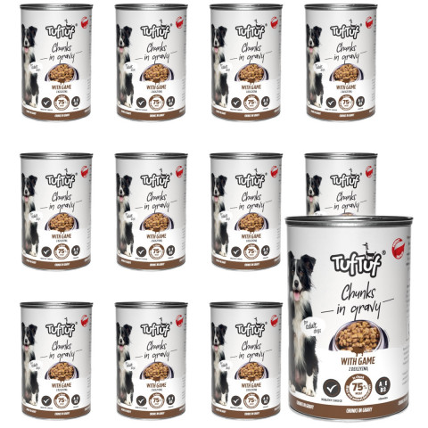 TUF TUF Meaty chunks with game - Nassfutter für Hunde - 12x1250g - Fotogalerie 1