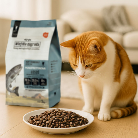 WIEJSKA ZAGRODA Monoprotein Salmon - trockenfutter für Katzen - 3kg - Fotogalerie 3