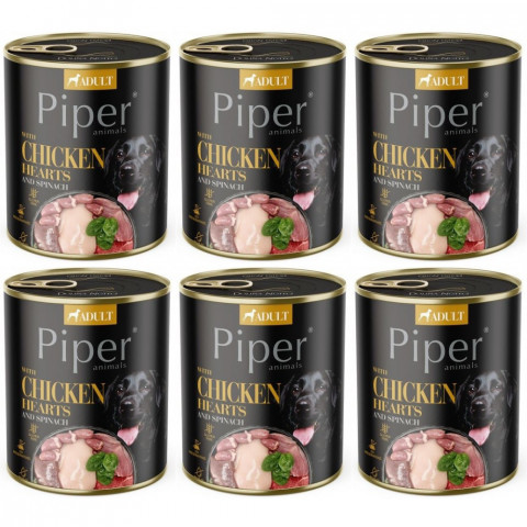 DOLINA NOTECI Piper Hühnerherzen und Spinat - Nassfutter für Hunde - 6x800g - Fotogalerie 1