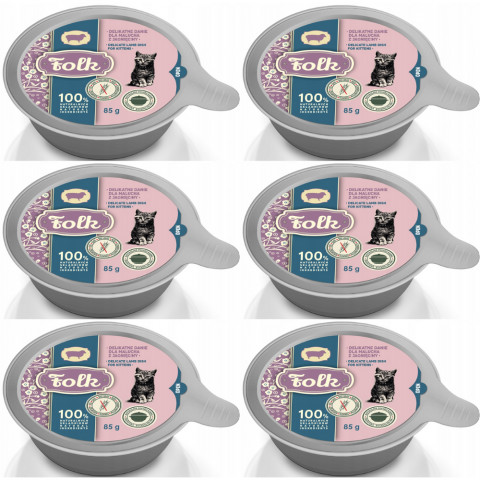 FOLK Kitten Zartes Gericht für Kitten mit Lamm – Nassfutter für Katzen – 6x85g - Fotogalerie 1