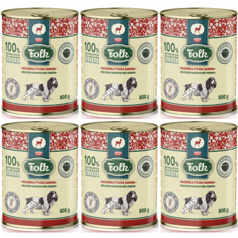 FOLK Masurische köstliche Hirsch – Nassfutter für Hunde – 6x800g - Fotogalerie 1