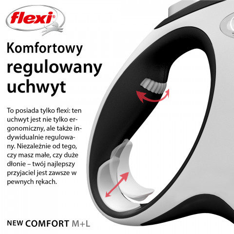 Flexi New COMFORT 8 m Schwarz, Grau Hund Rückziehbare Leine - Fotogalerie 5