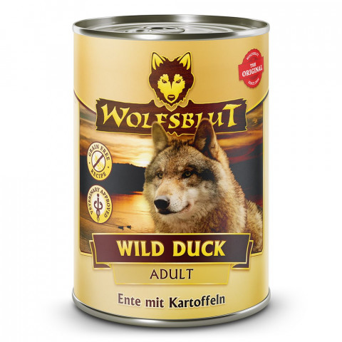 WOLFSBLUT Wild Duck Duck with potatoes - Nassfutter für Hunde - 12x395g - Fotogalerie 2