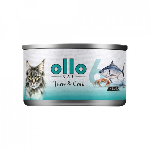 OLLO Cat nr 6 Tuna & Crab in broth - nassfutter für Katzen - 70g - Fotogalerie 1