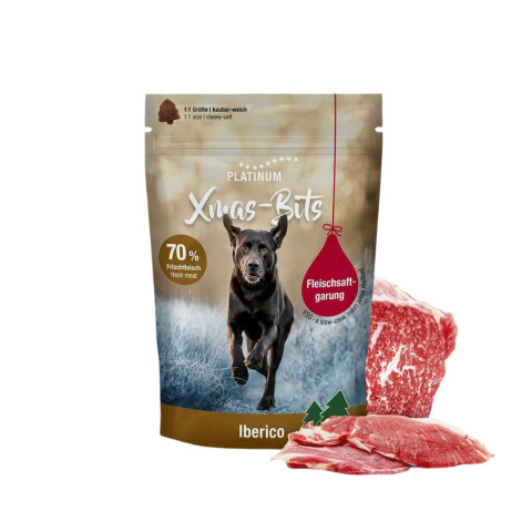 PLATINUM Adult Beef – halbfeuchtes Hundefutter – 3x5 kg (15 kg) + PLATINUM Xmas-Bits Iberico 6x150 g Leckerli GRATIS - Fotogalerie 6