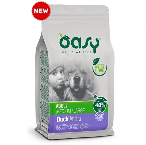 OASY One Animal Protein Adult Medium/Large Duck - trockenfutter für Hunde - 12kg - Fotogalerie 1