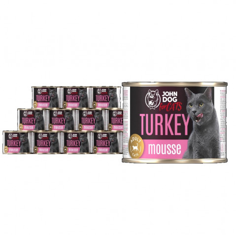 JOHN DOG For cats Mousse Turkey - nassfutter für Katzen - 12x200g - Fotogalerie 1