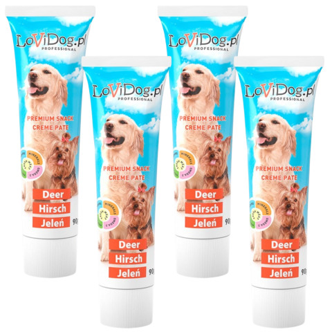 LOVIDOG Paste mit Hirsch – Leckerli für Hunde – 4x90g - Fotogalerie 1