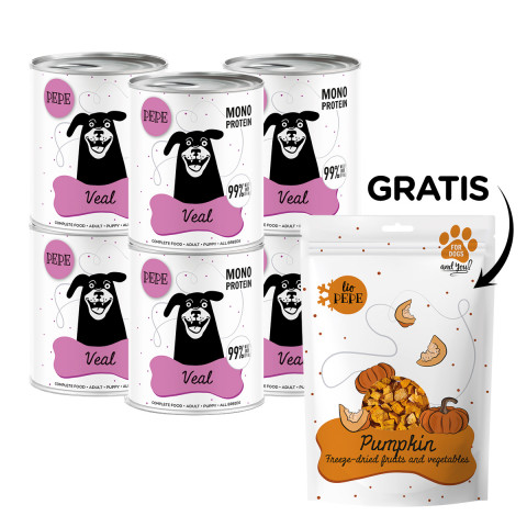 PAKA ZWIERZAKA Pepe Veal – Nassfutter für Hunde – 6×800 g + GRATISGESCHENK - Fotogalerie 1