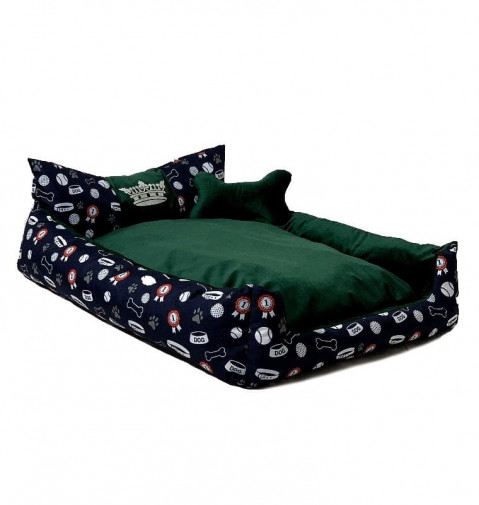 GO GIFT Hunde- und Katzenbett XXL - grün - 110x90x18 cm - Fotogalerie 2