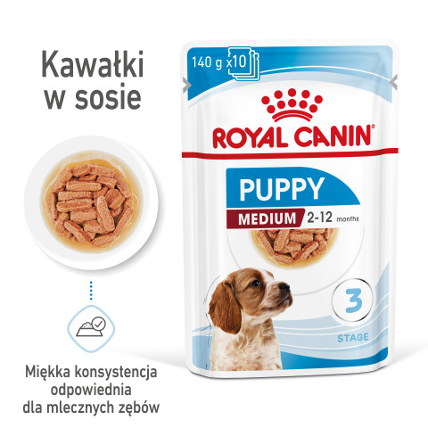 ROYAL CANIN SHN Medium Puppy in Sauce - Nassfutter für Welpen - 10x140g - Fotogalerie 6