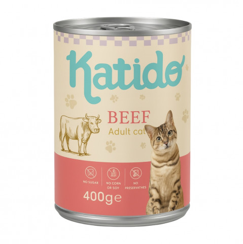 KATIDO Beef - nassfutter für Katzen - 400g - Fotogalerie 1