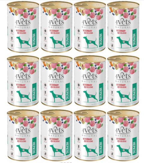 4VETS Natural Hepatic Dog - Nassfutter für Hunde - 12x400g - Fotogalerie 1