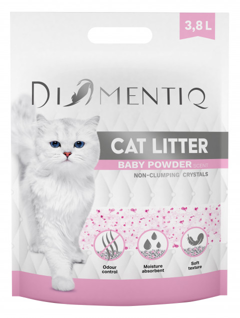 DIAMENTIQ Micro Baby Powder Silikon-Katzenstreu, nicht klumpend – 4×3,8 l - Fotogalerie 5