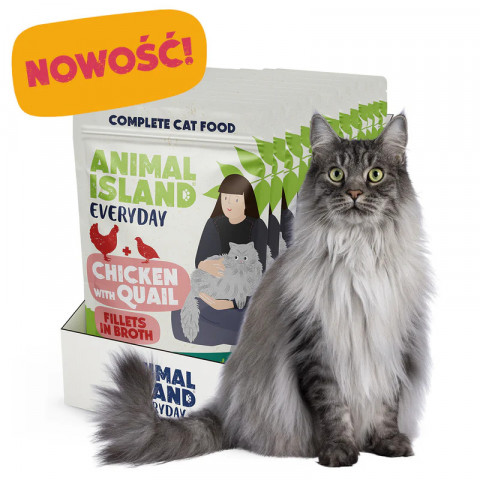 ANIMAL ISLAND Chicken with quail Fillets in broth - nassfutter für Katzen - 12x85g - Fotogalerie 2