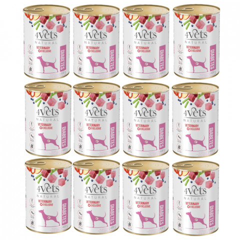 4VETS Natural Diabetes Dog - Nassfutter für Hunde - 12x400g - Fotogalerie 1
