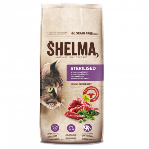 SHELMA Sterilised Beef - trockenfutter für Katzen - 8kg - Fotogalerie 1