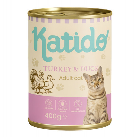 KATIDO Turkey with duck - nassfutter für Katzen - 400g - Fotogalerie 1