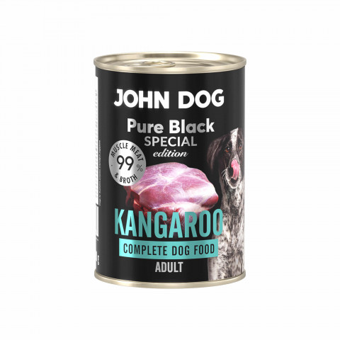 JOHN DOG Pure Black Special Edition Kangaroo - Nassfutter für Hunde - 400g - Fotogalerie 1