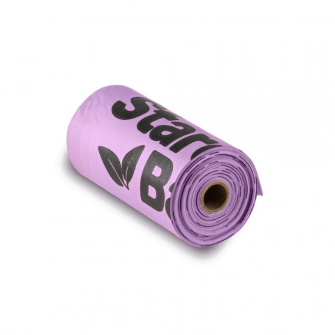 STARCHBAG BIO kompostierbare Kotbeutel lila – 8x15 Stück - Fotogalerie 8